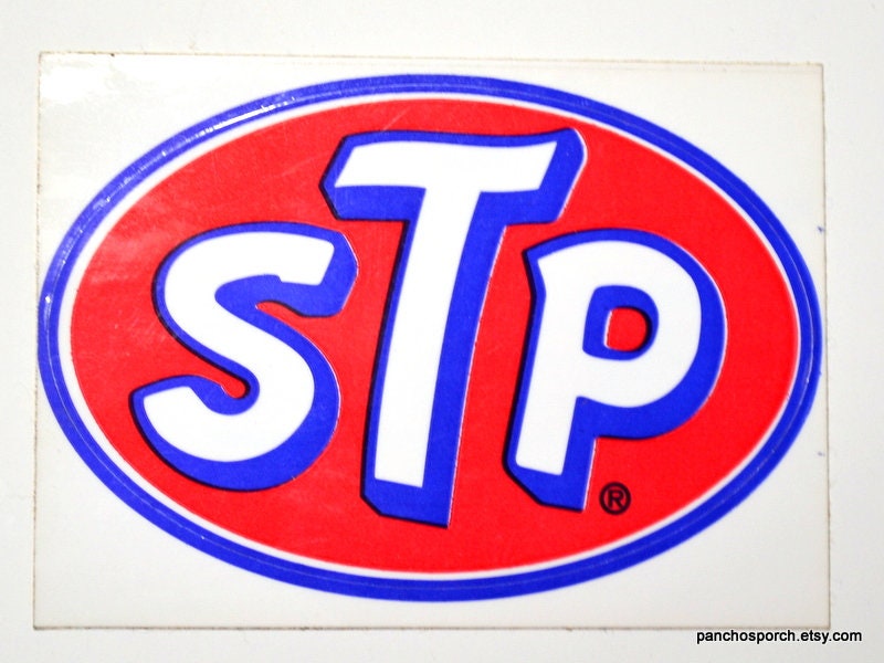 Vintage STP Sticker Original Racers Edge Red White Blue