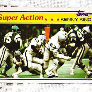 Kenny King 1981 Topps Super Action NFL Trading Card - Oakland Raiders Memorabilia