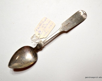 Antique Coin Silver Spoon: 1870 D & G McElwain, Engraved A.B. Campbell