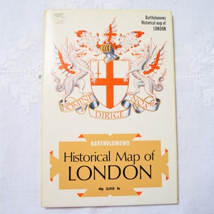 Carte historique vintage de Londres LG Bullock Bartholomew and Sons 1969 souvenir de voyage écossais PanchosPorch