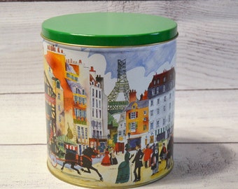 Large Vintage Christmas Popcorn Tin