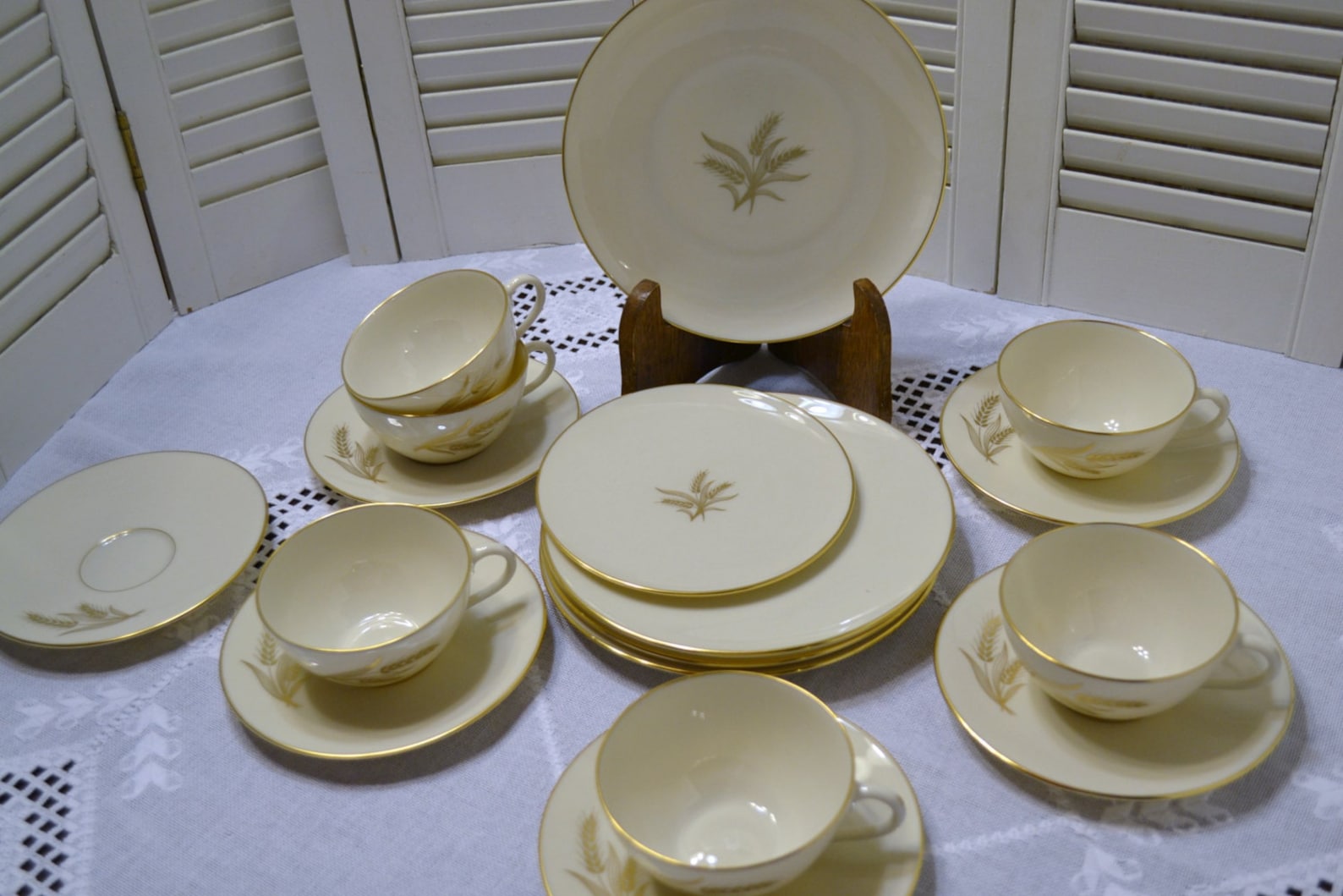 Vintage Lenox China Wheat R442 Dinnerware Cream White Gold 11 Etsy