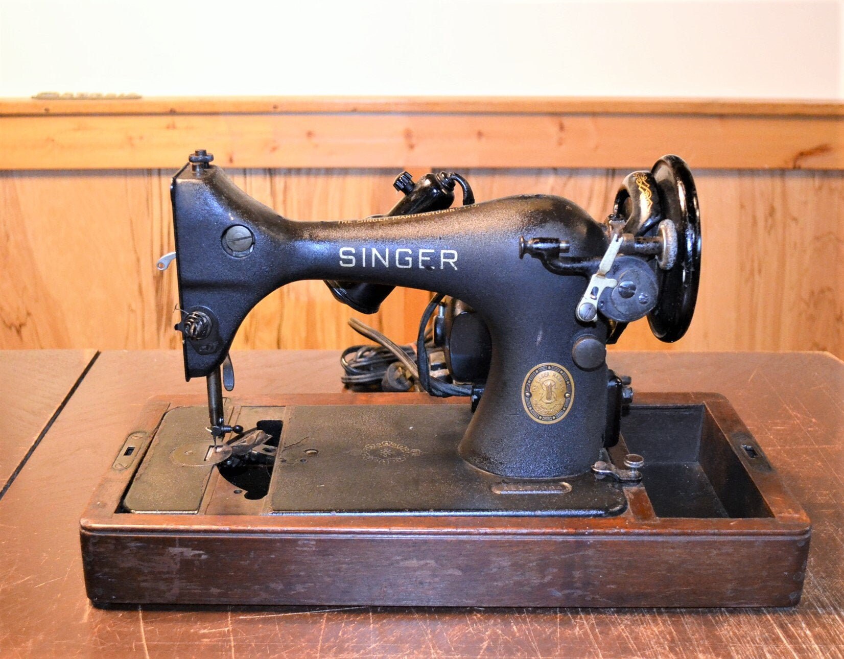 Vintage Singer Model 128 Sewing Machine with Bentwood Cover No Etsy