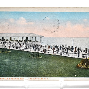 Carte postale vintage ASBURY PARK, New Jersey Boardwalk Reposing Pavilion, 1915, carte postale souvenir, souvenirs, papier éphémère, PanchosPorch