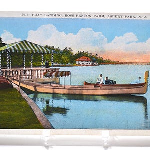 Carte postale vintage ASBURY PARK New Jersey Ross Fenton Farm Boat Landing Americana carte postale souvenirs papier éphémères PanchosPorch