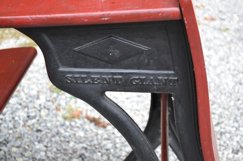 Vintage School Desk And Chair Cast Iron Metal Wood Silent Etsy