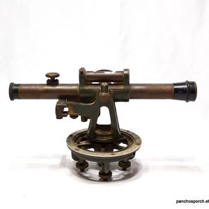Vintage Surveyor&#39;s Transit Level with Wooden Case: Industrial Display Prop