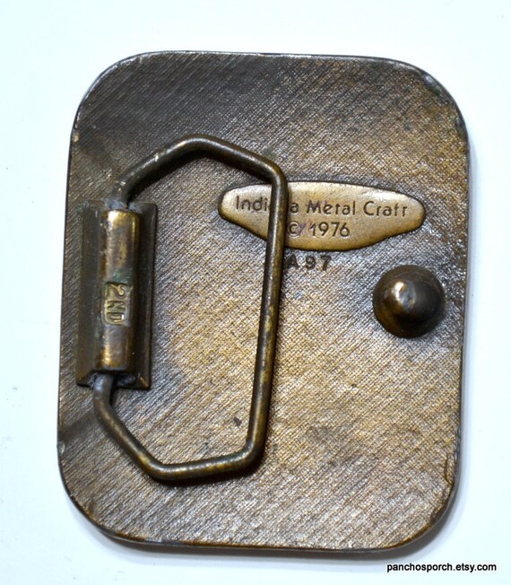 Vintage brass belt buckle Dionysus Indiana Metal Craft 70’s Vintage 1977 Indiana Metal Craft Sunshine And Trees Brass  main image 3