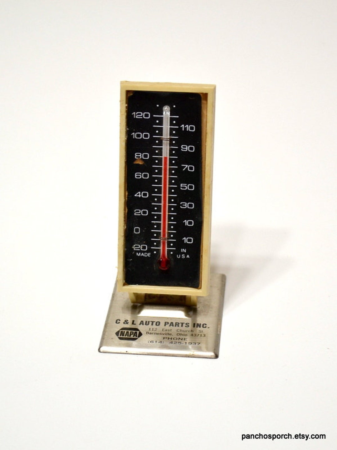 Vintage Advertising Thermometer C & L Auto Parts Napa Ohio Etsy