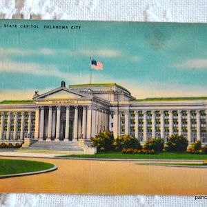 vintage carte postale de l'OKLAHOMA Carte postale du Capitole de l'État d'Oklahoma City, souvenirs de vacances, papier éphémère PanchosPorch