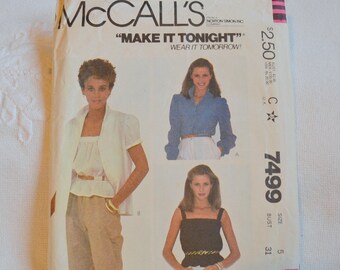 McCall's 7629 Misses' Tops Sewing Pattern McCall's 7629 Misses' Tops Sewing Pattern