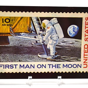 Vintage First Man on Moon Postcard - Smithsonian Space Souvenir