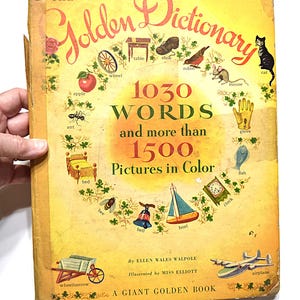 激レア！The Golden Dictionary 1030 Words Vintage Illustrated Children Dictionary - Etsy