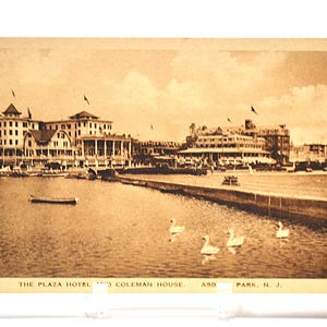 Carte postale vintage ASBURY PARK New Jersey Plaza Hotel Coleman House Landmark Carte postale souvenir Souvenirs Papier éphémères PanchosPorch