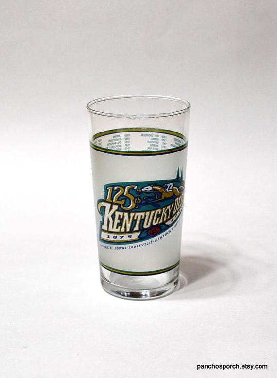 Vintage Kentucky Derby Glass Tumbler: 1999 Churchill Downs Souvenir