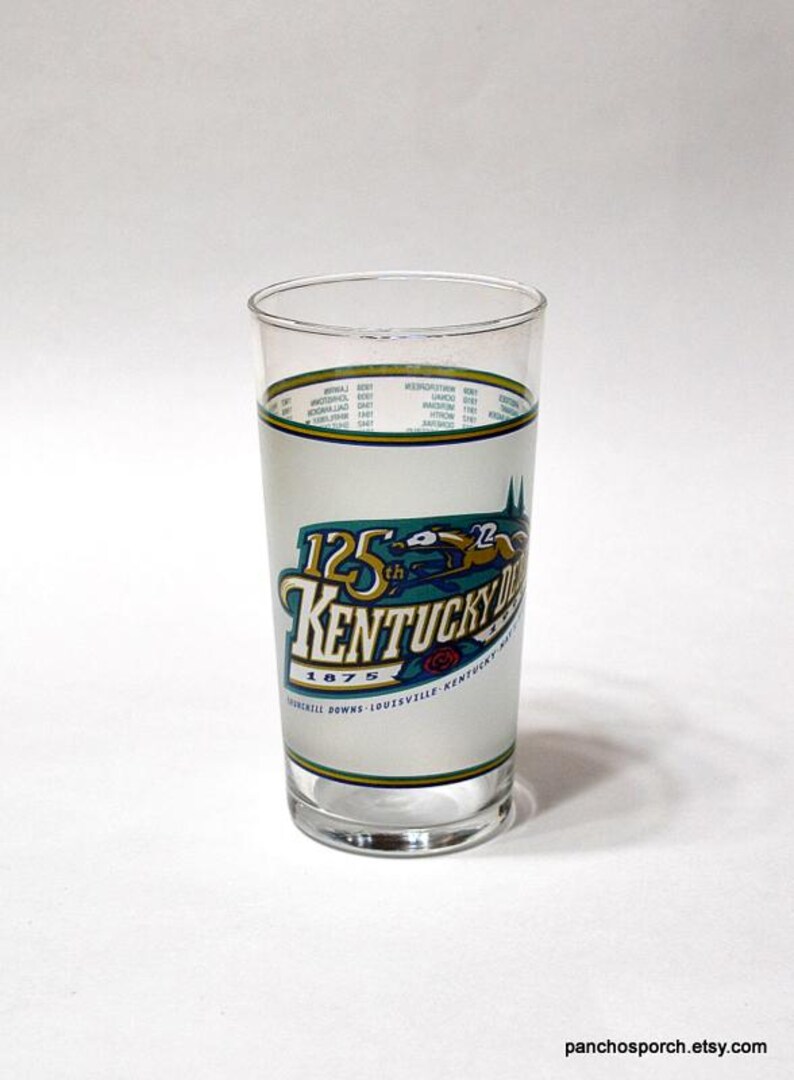 Vintage Kentucky Derby Glass Tumbler 1999 Churchill Downs Horse Racing Mint Julep Cocktail Glass Louisville Souvenir PanchosPorch