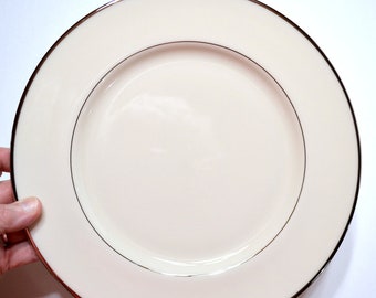 Vintage LENOX MONTCLAIR Dinner Plate Creamy White Platinum Trim Elegant Dinnerware Classic Wedding China USA PanchosPorch