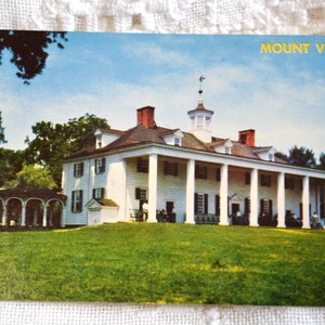 vintage VIRGINIA Carte postale Mount Vernon George Washington Accueil Souvenir Carte postale Souvenirs Tourisme Papier Éphémère PanchosPorch