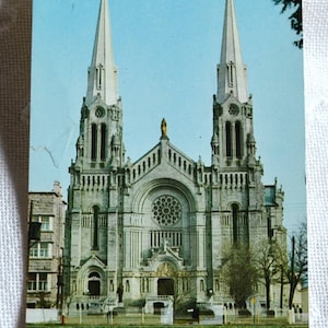 Vintage QUÉBEC CANADA Carte Postale La Basilique Utilisé Carte Postale Souvenirs Publicité Papier Ephemera PanchosPorch