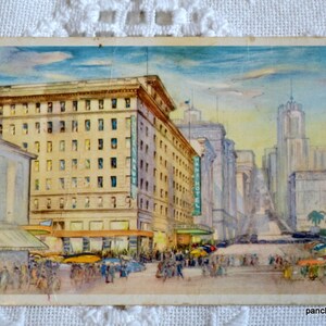 Vintage CALIFORNIE carte postale Manx Hotel Union Square San Francisco carte postale souvenirs de vacances papier éphémères PanchosPorch