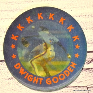 Vintage Dwight Gooden 3D Hologram Round New York Mets Baseball Card