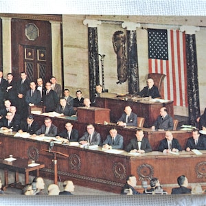vintage WASHINGTON DC Carte postale États-Unis Président de la Chambre des années 1960 Carte postale inutilisée Souvenirs Papier publicitaire Éphémère PanchosPorch