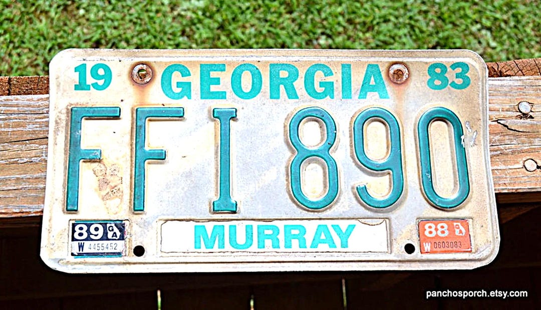 Vintage 1980s Georgia License Plate FFI890: Man Cave Garage