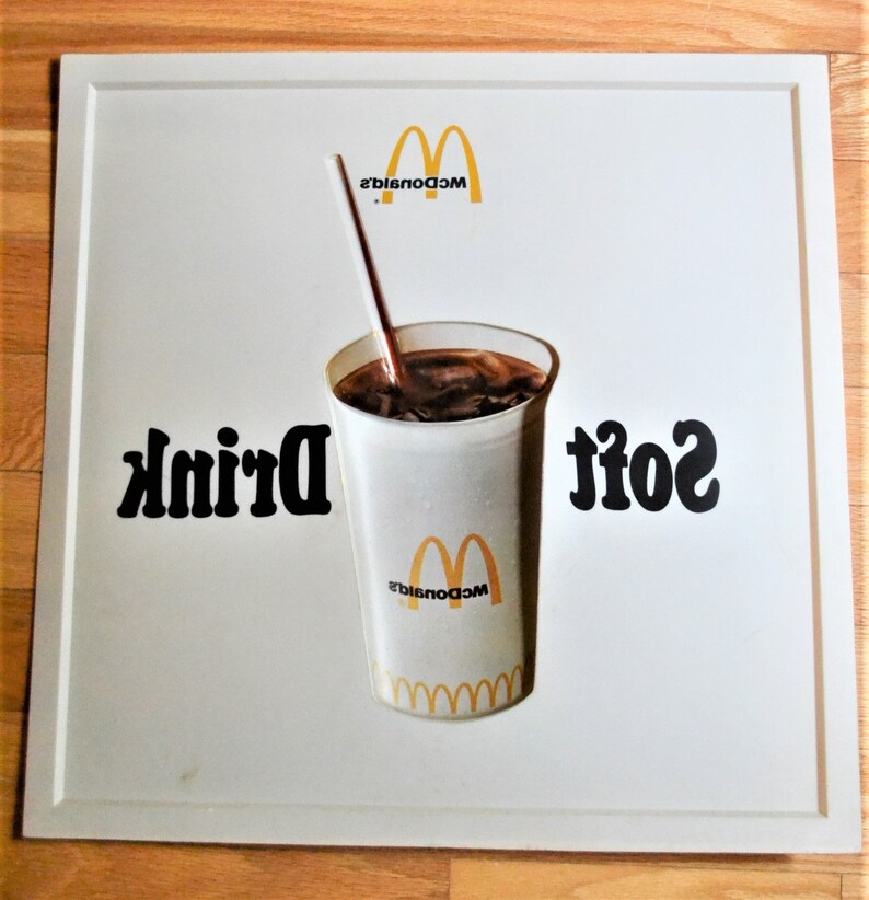 Vintage McDonalds Soft Drink 3D Sign Display Menu Board Soda Etsy