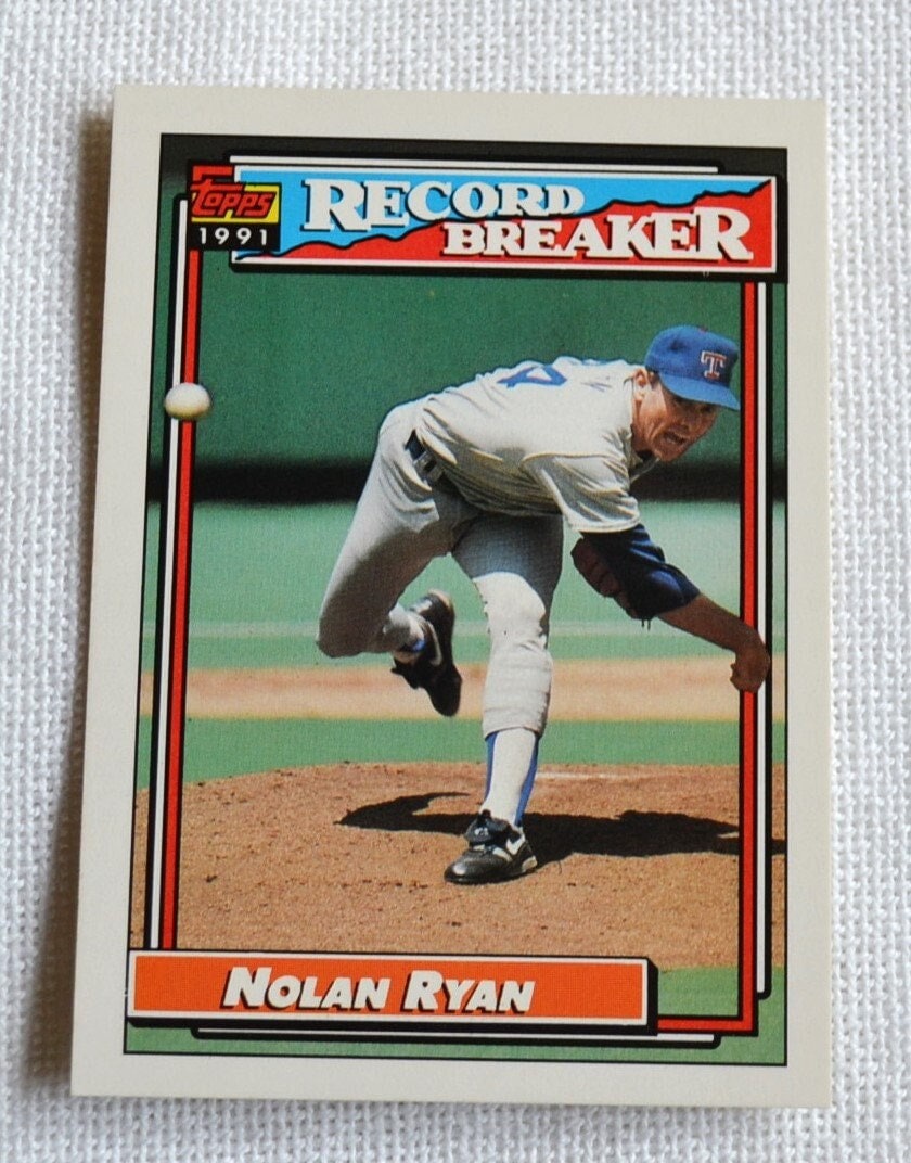 Nolan Ryan Baseball Card 1991 Topps No 4 Record Breaker - Etsy