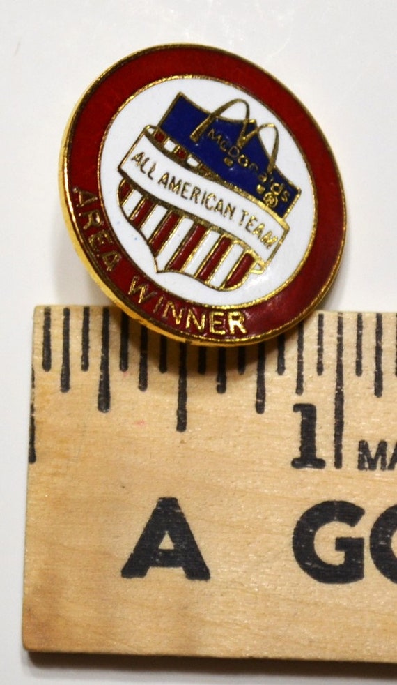 Vintage McDonalds Lapel Hat Pin All American Team… - image 3