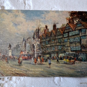 Vintage Angleterre Carte postale Holborn The Old Houses Staple Inn Carte postale britannique scène de ville Souvenirs nostalgie Papier Ephémères PanchosPorch