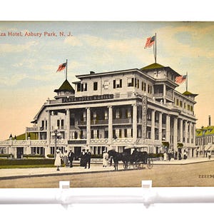 Carte postale vintage ASBURY PARK New Jersey Plaza Hotel Horse Buggy monument carte postale souvenir souvenirs papier éphémères PanchosPorch