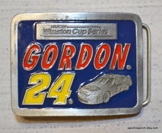 Vintage Jeff Gordon 24 Belt Buckle Pewter Winston Cup Legends