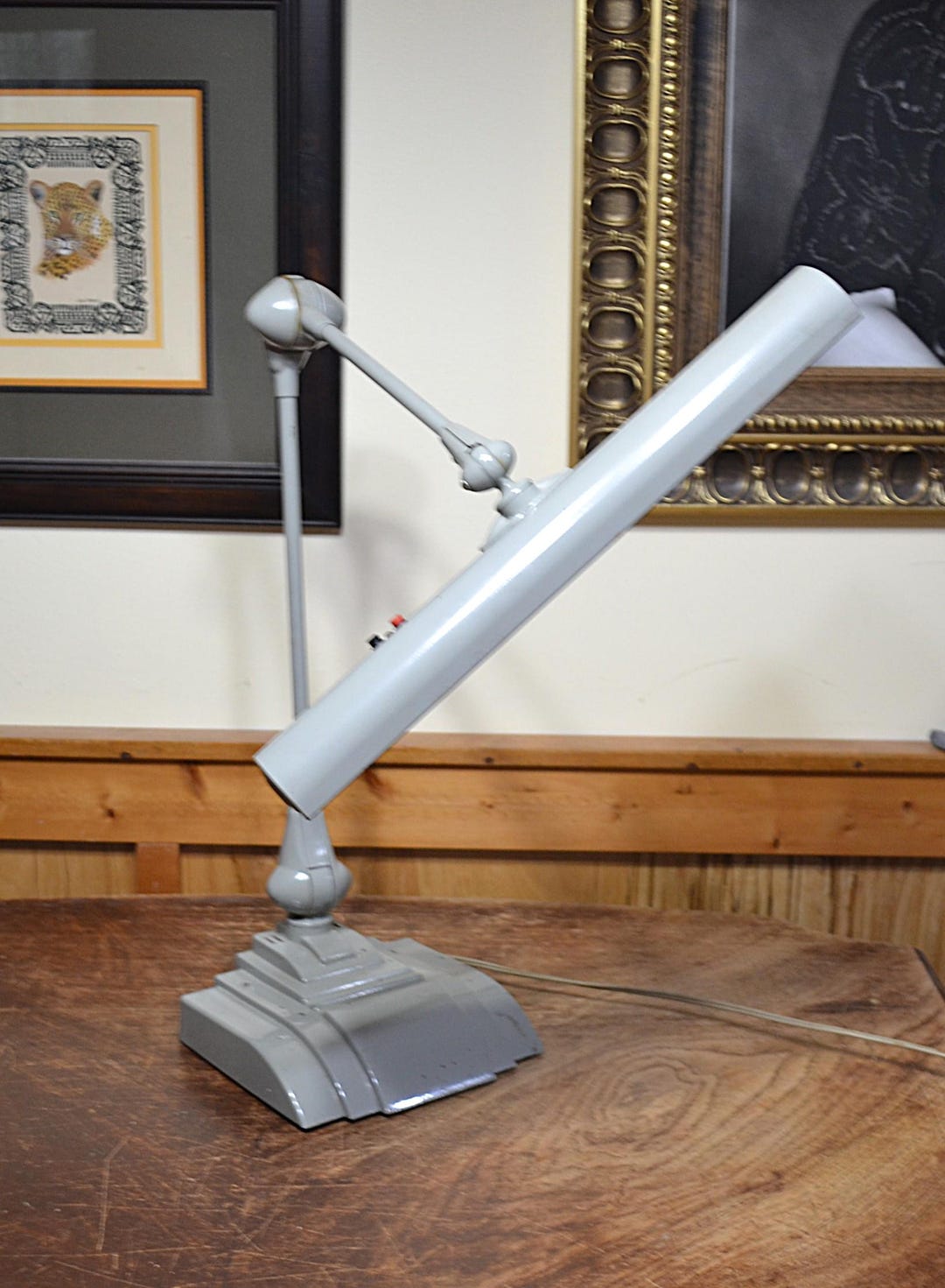 Vintage FLEXO Adjustable Lamp Gray Metal Industrial Art Deco Desk Task ...