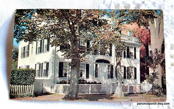 Vintage MASSACHUSETTS Post Card Nantucket The Macy Mansion Americana Souvenir Postcard Memorabilia Paper Ephemera PanchosPorch