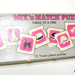 Vintage Mix N Match Puzzles Complete Things of a Kind Trend Enterprises Childrens Learning Toy Picture Puzzle  Panchosporch