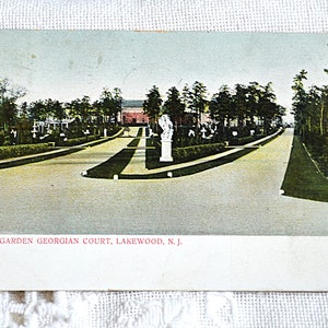 Vintage carte postale NEW JERSEY Lakewood jardin italien cour géorgienne 1909 carte postale souvenirs papier éphémères PanchosPorch