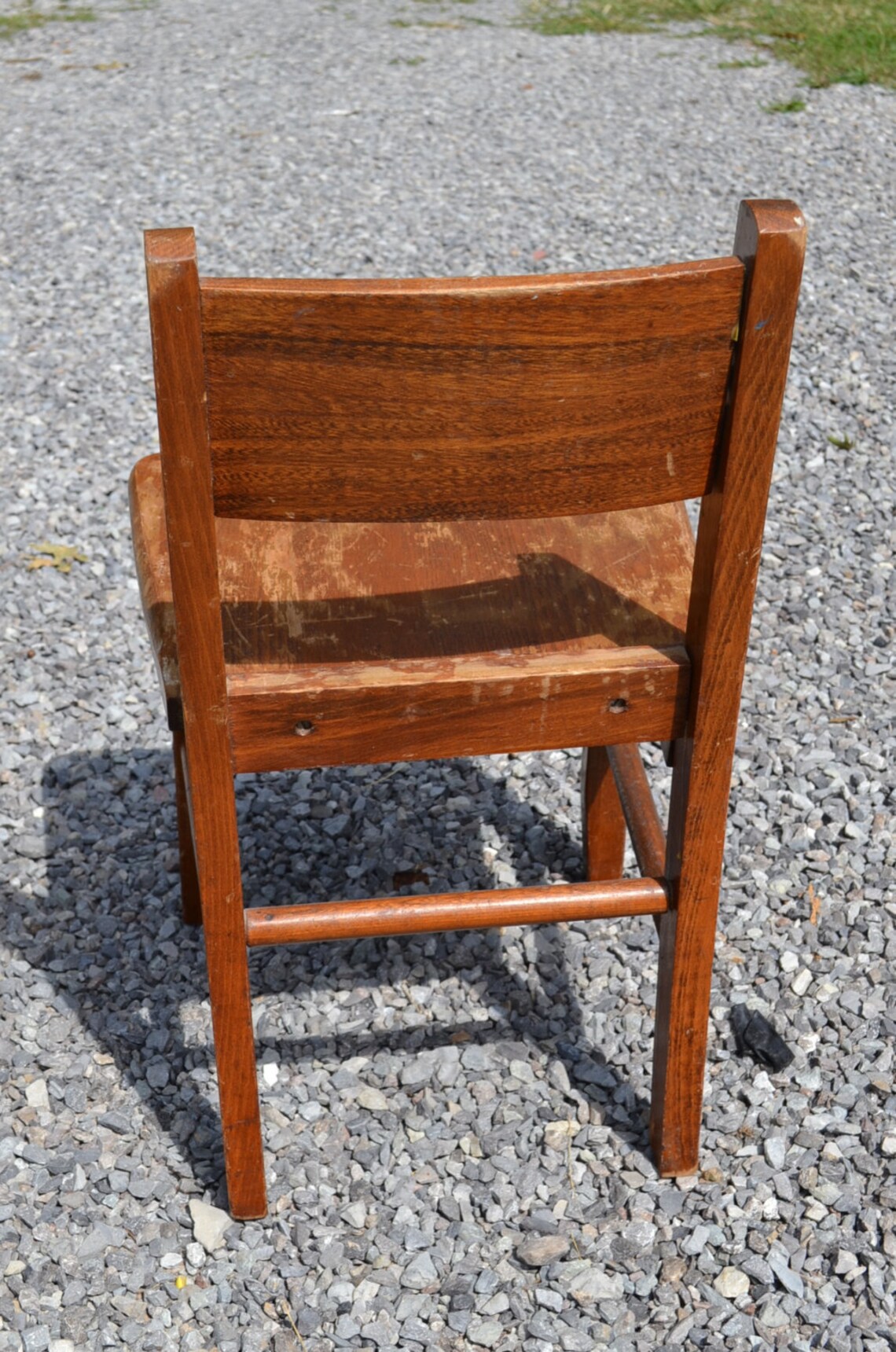 Vintage Wood School Desk Chair Child Size Kids Childrens Craft Etsy