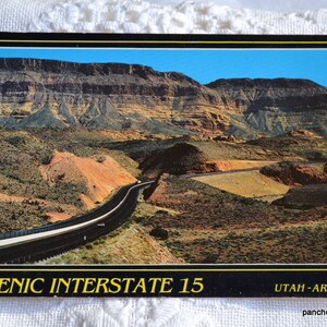 Carte postale vintage UTAH ARIZONA Virgin River Gorge Interstate 15 Americana carte postale souvenir souvenirs papier éphémères PanchosPorch