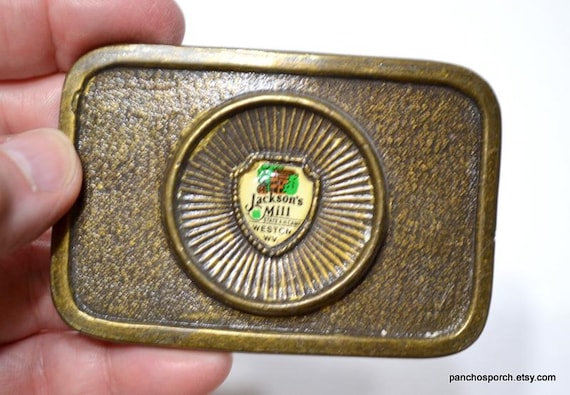 Vintage Brass Jackson's Mill Belt Buckle: WV State 4-H Camp