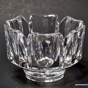 Vintage Orrefors Corona Crystal Bowl: Lars Hellsten Scandinavian Art Glass
