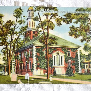Vintage VIRGINIE carte postale Christ Chapel Arlington Washington vacances carte postale souvenir souvenirs papier éphémères PanchosPorch