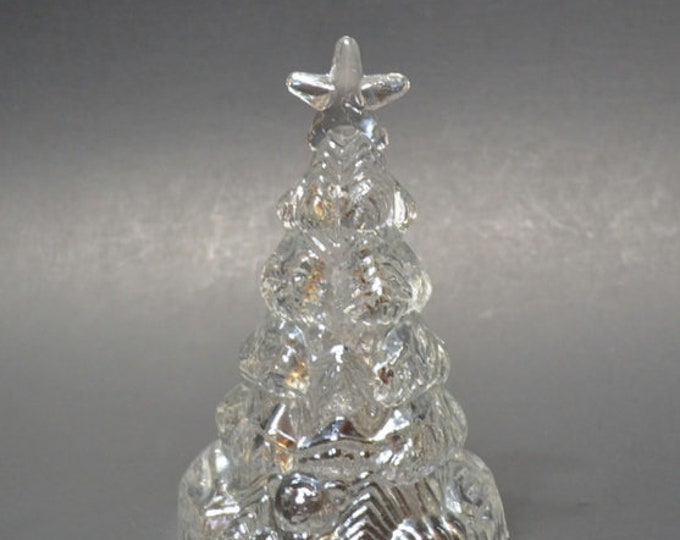 Vintage Clear Glass Christmas Tree Figurine Star Christmas Holiday