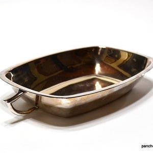 Vintage Silver Plate Rectangular Bowl: Tarnished Serving Tray