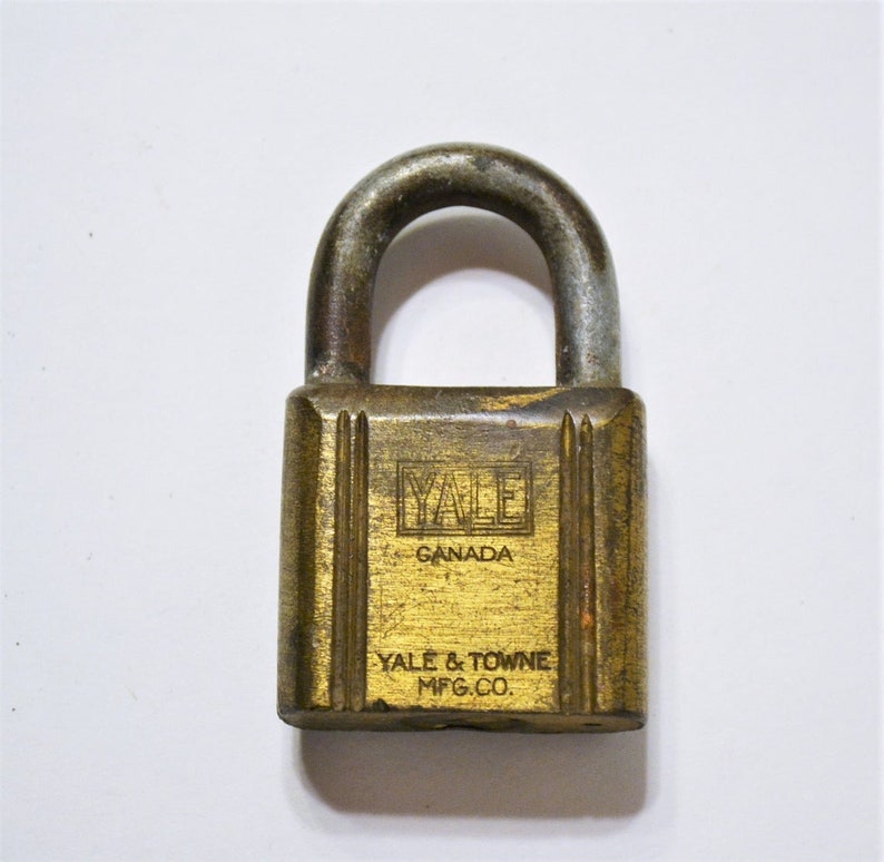 Vintage Yale Canada Brass Padlock No Keys Old Cylinder Pad Etsy