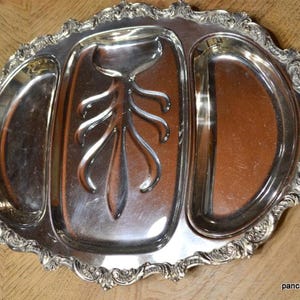 Vintage Poole Silverplate Meat Platter: Old English Tray with Handles