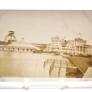 Carte postale vintage ASBURY PARK Hôtels du New Jersey Grande roue sépia Carte postale souvenir souvenir Souvenirs éphémères en papier PanchosPorche