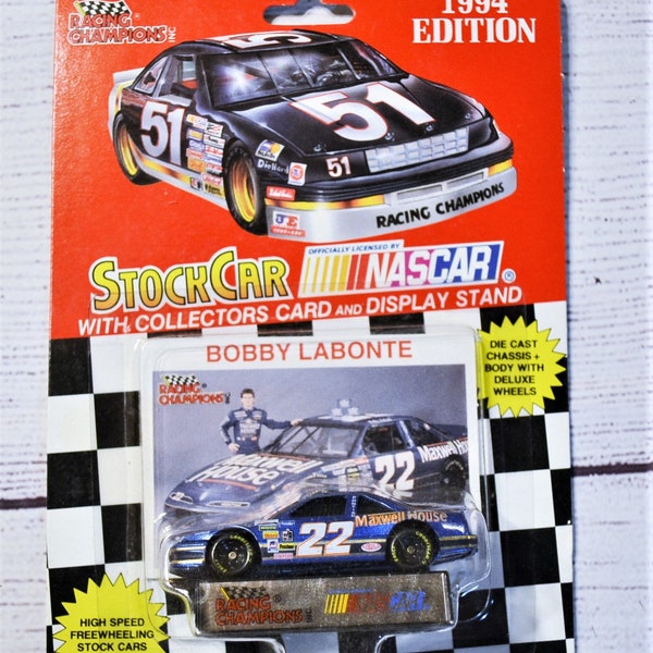 Vintage Bobby LaBonte 22 Diecast Car 1/64 Scale 1994 Trading Card Stock Car Racing Champions NASCAR Memorabilia Panchosporch