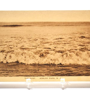 Carte postale vintage ASBURY PARK New Jersey The Surf Ocean Waves Shore Beach Carte postale sépia Americana Souvenirs en papier Ephemera PanchosPorch