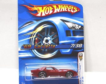Vintage Hot Wheels '69 Corvette: 2006 First Editions, Red Diecast Car 007